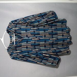 JM Collection Womens Blouse Geometric Sixe XL